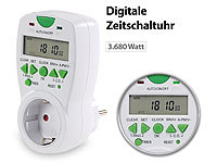 revolt Digitale Zeitschaltuhr mit Display & einfacher Bedienung, minutengenau; Energiekostenmesser 