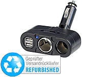 revolt Kfz-Verteiler mit 2x 12V Versandrückläufer; Mehrfach-USB-Netzteile für Steckdose 