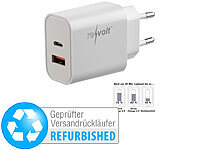 revolt Doppel-Ladegerät, Ladegerät Quick Charge USB C