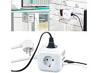 revolt 4-fach-Steckdosen-Würfel mit 2 USB-Ladeports und Halterung; 2in1-Hochleistungsakkus & Solar-Generatoren 2in1-Hochleistungsakkus & Solar-Generatoren 2in1-Hochleistungsakkus & Solar-Generatoren 