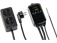 revolt Digitaler Temperaturregler für 2 Heiz & Klimageräte, Display, 2.300 W; Energiekostenmesser Energiekostenmesser Energiekostenmesser