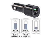 revolt Kfz-USB-Ladegerät, 2 Ports, Quick Charge 3.0, 12/24 V, bis 3 A/31,5 W