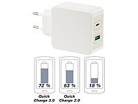 revolt Reise-USB-C-Netzteil mit Quick Charge 3.0, USB Typ C & A, 6 A / 33 W; Solarpanels faltbar, Mehrfach-USB-Netzteile für Steckdose Solarpanels faltbar, Mehrfach-USB-Netzteile für Steckdose 