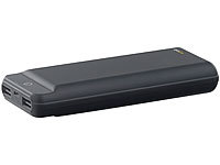 revolt USB-Powerbank im Slim-Design, 20.000 mAh, 2 USB-Ports, 2,1 A, 10,5 W; USB-Solar-Powerbanks 