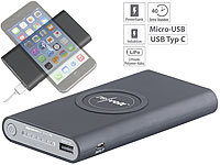 revolt Qi-kompatible USB-Powerbank PB-800.qi mit 8.000 mAh, bis 2,1 A, 15,5 W