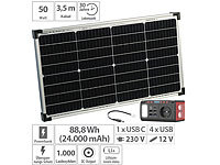 revolt Mini-Powerbank & Solar-Konverter mit Solarpanel, 24 Ah, 120 Watt