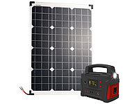 revolt Powerbank & Solar-Konverter mit mobilem 50-Watt-Solarpanel, 114 Ah; Solarpanels faltbar 