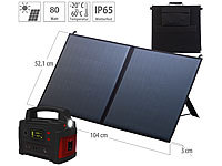revolt Powerstation & Solar-Generator mit mobilem 80-Watt-Solarpanel, 420 Wh; Solarpanels, Solarpanels faltbarSolaranlagen-Set: Mikro-Inverter mit MPPT-Regler und Solarpanel 