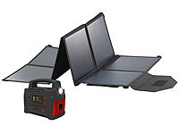 revolt Powerstation & Solar-Generator mit faltbarem 100-W-Solarpanel, 420 Wh
