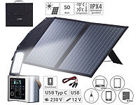 revolt High-End-Powerbank & Solar-Konverter mit 100-W-Solarpanel, 90 Ah