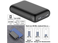 revolt USB-Powerbank mit 20 Ah, Quick Charge, PD und Super Charge, 22,5 Watt; USB-Solar-Powerbanks 