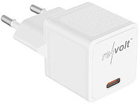 revolt Kompaktes USB-C-Netzteil mit Power Delivery (PD) bis 20 Watt, 3 A; Mehrfach-USB-Netzteile für Steckdose 