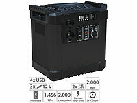 revolt Powerstation & Solar-Generator mit 1.456 Wh, 2x 230 V, 12 V, 2000 W