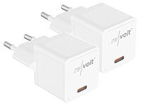 revolt 2er-Set kompakte USB-C-Netzteile mit Power Delivery bis 20 Watt, 3 A; Mehrfach-USB-Netzteile für Steckdose Mehrfach-USB-Netzteile für Steckdose Mehrfach-USB-Netzteile für Steckdose Mehrfach-USB-Netzteile für Steckdose 