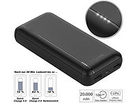 revolt Powerbank mit 20.000 mAh, USB-C Power Delivery, QC 3.0, 3 A, 20 W