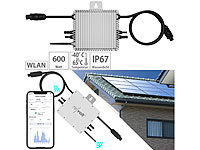 revolt WLAN-Mikroinverter für Solarmodule, 600 W, IP67, VDE-zertifiziert, App; 2in1-Solar-Generatoren & Powerbanks, mit externer Solarzelle 