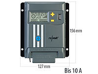 revolt MPPT-Solarladeregler für 12/24-V-Batterien, Display, USB-Port, 10 A; Solarpanels faltbar 