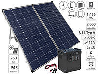 revolt Powerstation & Solar-Generator mit 240-Watt-Solarpanel, 1.456 Wh