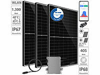 revolt 1300-W-Balkon-Solaranlage: WLAN-Wechselrichter, 3x380W-Solarpanel, App