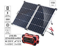 revolt Powerbank & Solarkonverter mit faltbarem 110-W-Solarpanel, 800 Wh; 2in1-Solar-Generatoren & Powerbanks, mit externer Solarzelle 