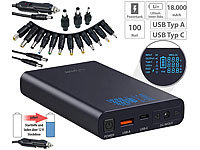 revolt USB-Powerbank mit 18 Ah, DC 3  24 V, Starthilfe, QC & USB-C PD, 160 W; 2in1-Solar-Generatoren & Powerbanks, mit externer Solarzelle 