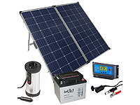 revolt Solarpanel (260 W) mit Akku, Laderegler, 230-V-Wandler, Kfz.-Adapter