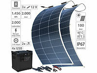 revolt Powerstation & Solar-Generator mit 2 Solarpanels, 1.456 Wh, 2.000 W; Solarpanels 
