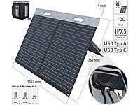 revolt Faltbares Solarpanel, 2 monokristalline Zellen, USB-C PD, ETFE, 100 W