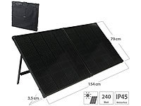 revolt Faltbares Solarpanel mit monokristallinen Zellen, 240 Watt, schwarz