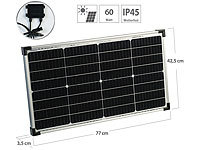 revolt Solarpanel mit monokristallinen Zellen, 60 W, silber; Solarpanels faltbar, Solaranlagen-Set: Mikro-Inverter mit MPPT-Regler und Solarpanel 