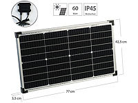 revolt Mobiles Solarpanel mit monokristallinen Zellen, 60 W, silber