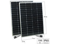 revolt 2er-Set monokristalline Solarpanele, 36 Volt, 150W, MC4-kompatibel; Solarpanels faltbar Solarpanels faltbar 