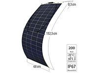 revolt Ultraleichtes flexibles Solarmodul für MC4, salzwasserfest, 200W, IP67; Solarpanels, Solarpanels faltbar 