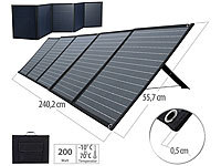 revolt Mobiles faltbares Solarpanel, 5 monokristalline Solarzellen, MC4, 200W; 2in1-Solar-Generatoren & Powerbanks, mit externer Solarzelle 2in1-Solar-Generatoren & Powerbanks, mit externer Solarzelle 