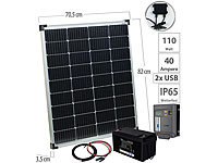 revolt Solaranlagen-Set: MPPT-Laderegler, 110-Watt-Solarpanel und 80-Ah-Akku