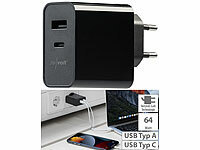 revolt 65 Watt 2-Port-USB-Netzteil, USB-C & Typ A, PD Power Delivery 3.0, GaN; USB-Powerbanks kompakt USB-Powerbanks kompakt USB-Powerbanks kompakt USB-Powerbanks kompakt 