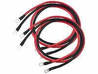 revolt 4er-Set Batteriekabel, je 100 cm, 16 mm², rot/schwarz