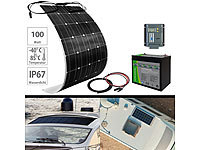 revolt Solaranlagen-Set: MPPT-Laderegler, 100-W-Solarmodul und LiFePo4-Akku; Solarpanels faltbar 