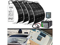 revolt Solaranlagen-Set: MPPT-Laderegler, 4x 100W-Solarmodul, 2 LiFePo4-Akkus; Solarpanels faltbar 