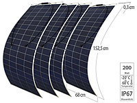 revolt 4er-Set flexible Solarmodule für MC4, 200 W, IP67; Solaranlagen-Set: Mikro-Inverter mit MPPT-Regler und Solarpanel, Solarpanels faltbarSolarpanels 