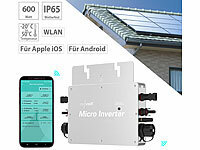 revolt WLAN-Mikroinverter für Solarmodule, 600 W, App, geprüft (VDE-Normen); 2in1-Hochleistungsakkus & Solar-Generatoren, Solarpanels2in1-Solar-Generatoren & Powerbanks, mit externer Solarzelle 2in1-Hochleistungsakkus & Solar-Generatoren, Solarpanels2in1-Solar-Generatoren & Powerbanks, mit externer Solarzelle 
