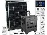 revolt Powerstation & Solar-Generator, 2x Solarpanel & 2x Y-Stecker-Adapter; 2in1-Hochleistungsakkus & Solar-Generatoren, Solarpanels2in1-Solar-Generatoren & Powerbanks, mit externer Solarzelle 