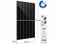 revolt Monokristallines 420-W-Solarmodul mit Halbzellen, Full Screen, weiß; Solarpanels, Solarpanels faltbar Solarpanels, Solarpanels faltbar 