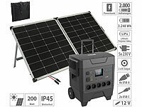 revolt Powerstation & Solar-Generator mit 3.248 Wh + 240-Watt-Solarmodul; Solarpanels faltbar, Solaranlagen-Set: Mikro-Inverter mit MPPT-Regler und Solarpanel 