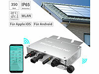 revolt WLAN-Mikroinverter für Solarmodule, 350 W, App, geprüft (VDE-Normen); Solarpanels, Solarpanels faltbarSolaranlagen-Set: Mikro-Inverter mit MPPT-Regler und Solarpanel 