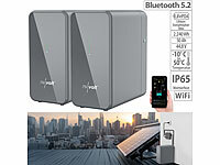 revolt 2er-Set Universal-Plug-&-Play-Akkus für Balkon-Solaranlagen, 2,24 kWh; Solaranlagen-Set: Mikro-Inverter mit MPPT-Regler und Solarpanel 
