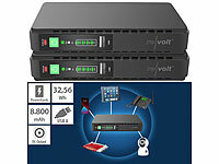 revolt Mini-UPS f. unterbrechungsfr. Stromvers., 8.800 mAh, USB / DC, 2er-Set; USB-Solar-Powerbanks USB-Solar-Powerbanks 