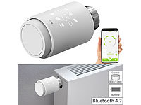 revolt Programmierbares Heizkörper-Thermostat mit Bluetooth, App, LED-Display; 2in1-Hochleistungsakkus & Solar-Konverter mit modifizierter Sinuswelle 