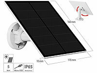 revolt Solarpanel für Akku-IP-Kameras mit Micro-USB, 5 W, 5 V, IP65