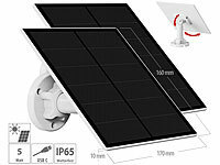 revolt 2er-Set Solarpanels für Akku-IP-Kameras mit USB-C, 5 W, 5 V, IP65